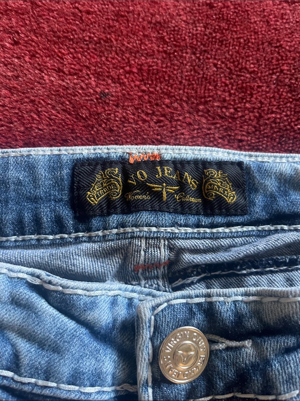 Virgin Jeans Vintage Y2K 2000 Blue Acid Wash Straight Distressed - Picture 3 of 15